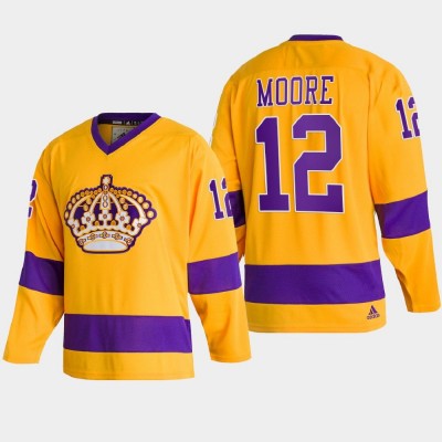 Adidas Los Angeles Kings #12 Trevor Moore Team Classics Gold Men's NHL 2022 Throwback Jersey Men's